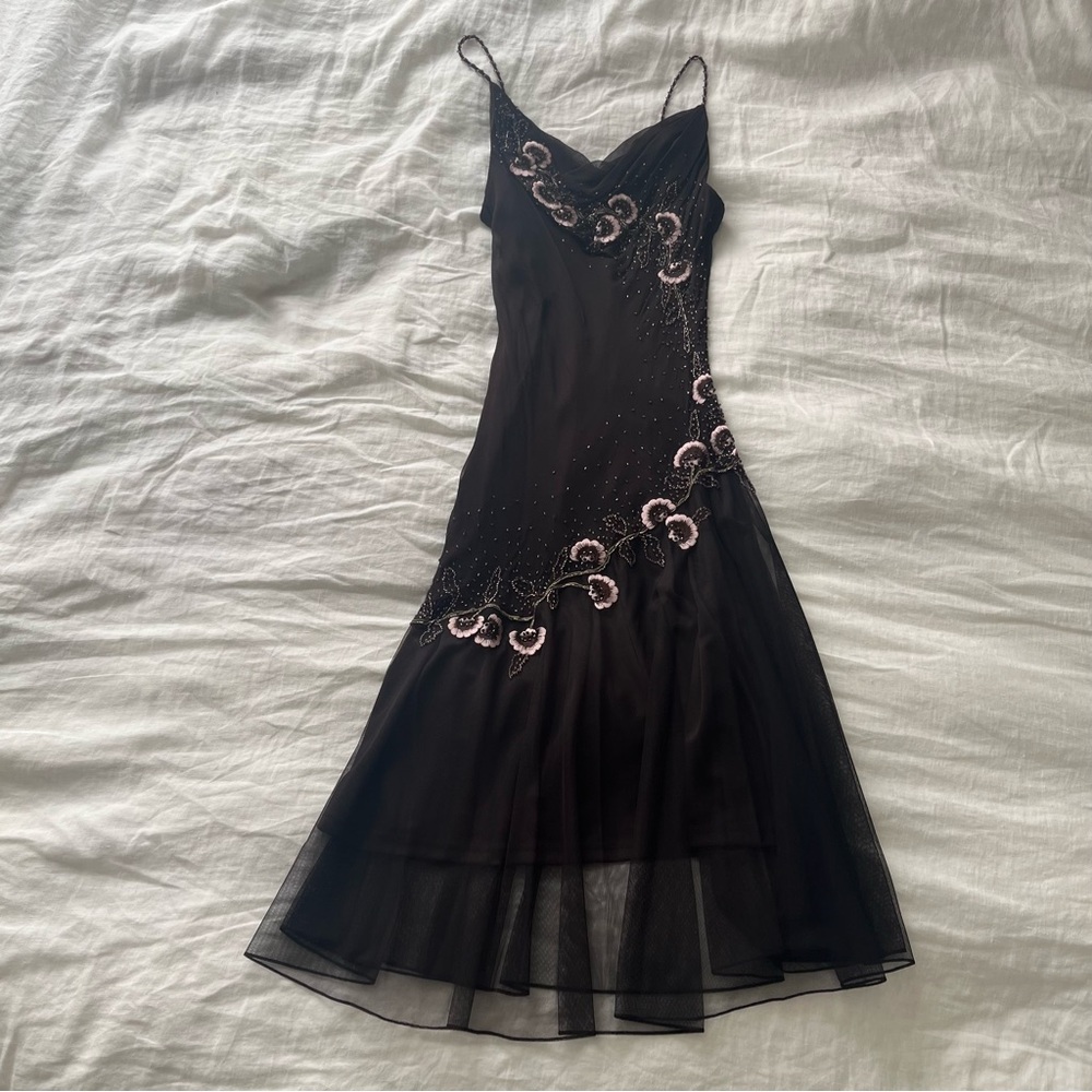 NWT Xscape petite silk brown slip dress size 6P